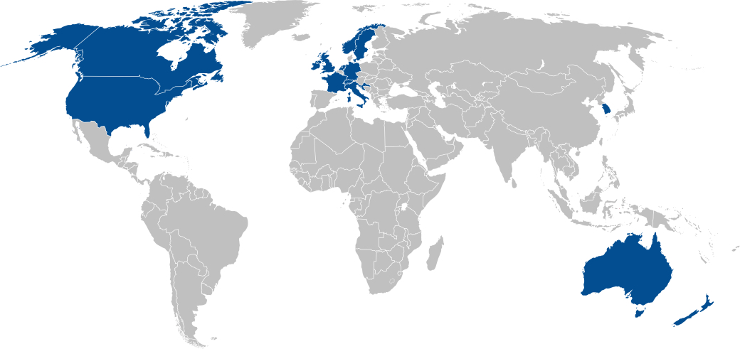 World Map of Partner Countries