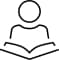 Person reading book icon